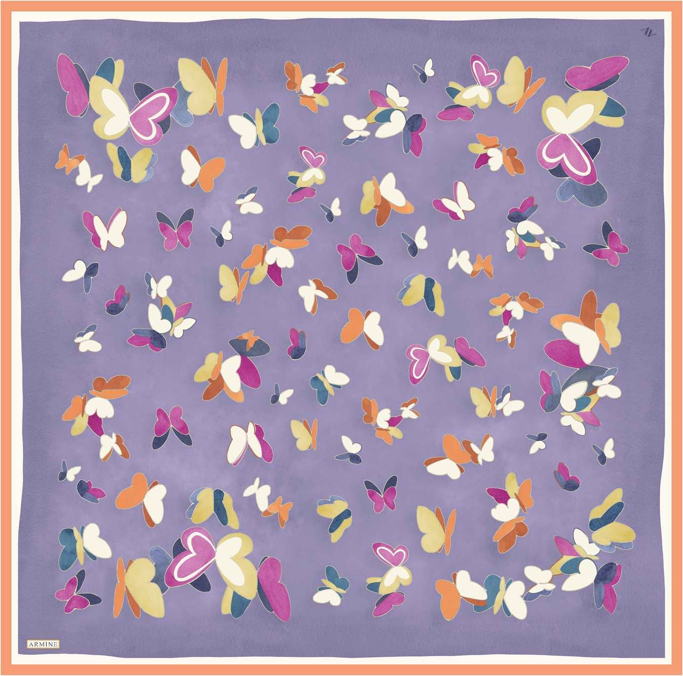 Armine Butterfly Print Silk Scarf 