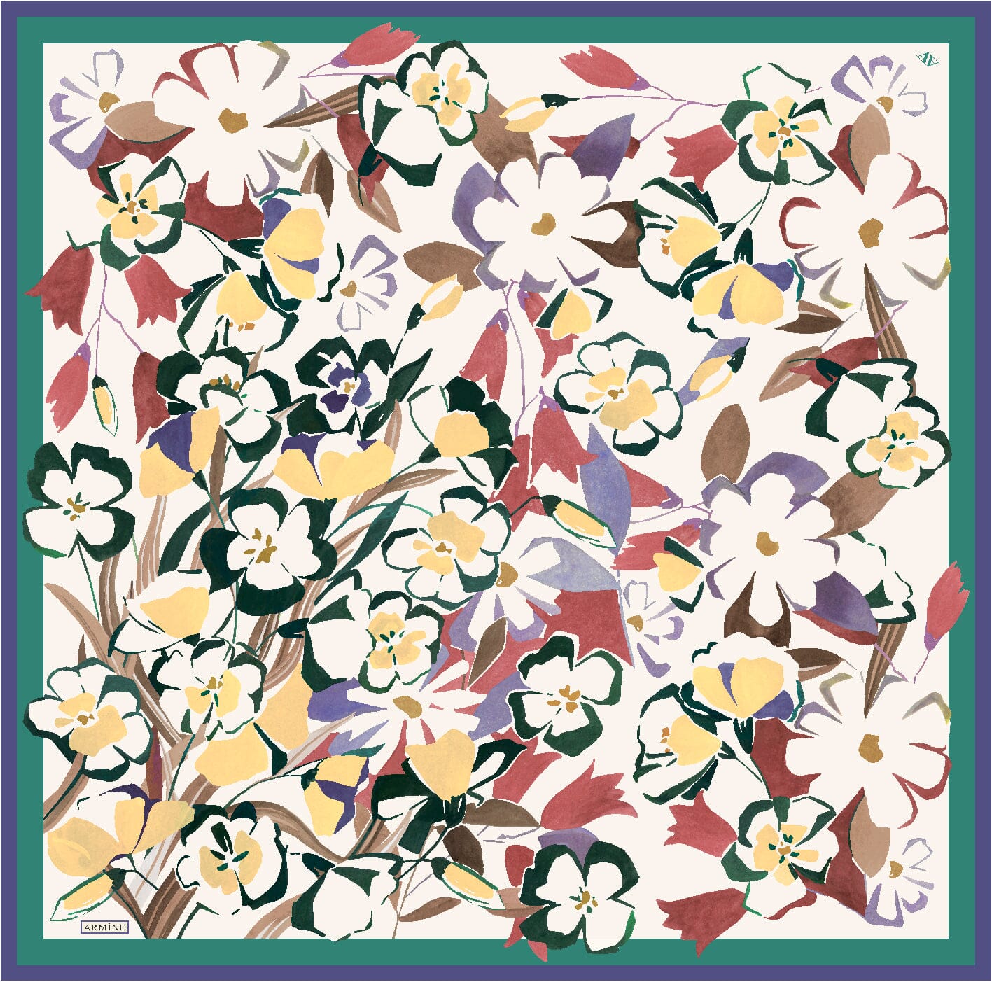 Armine Savannah Floral Silk Scarf #82 Silk Hijabs,Armine Armine 