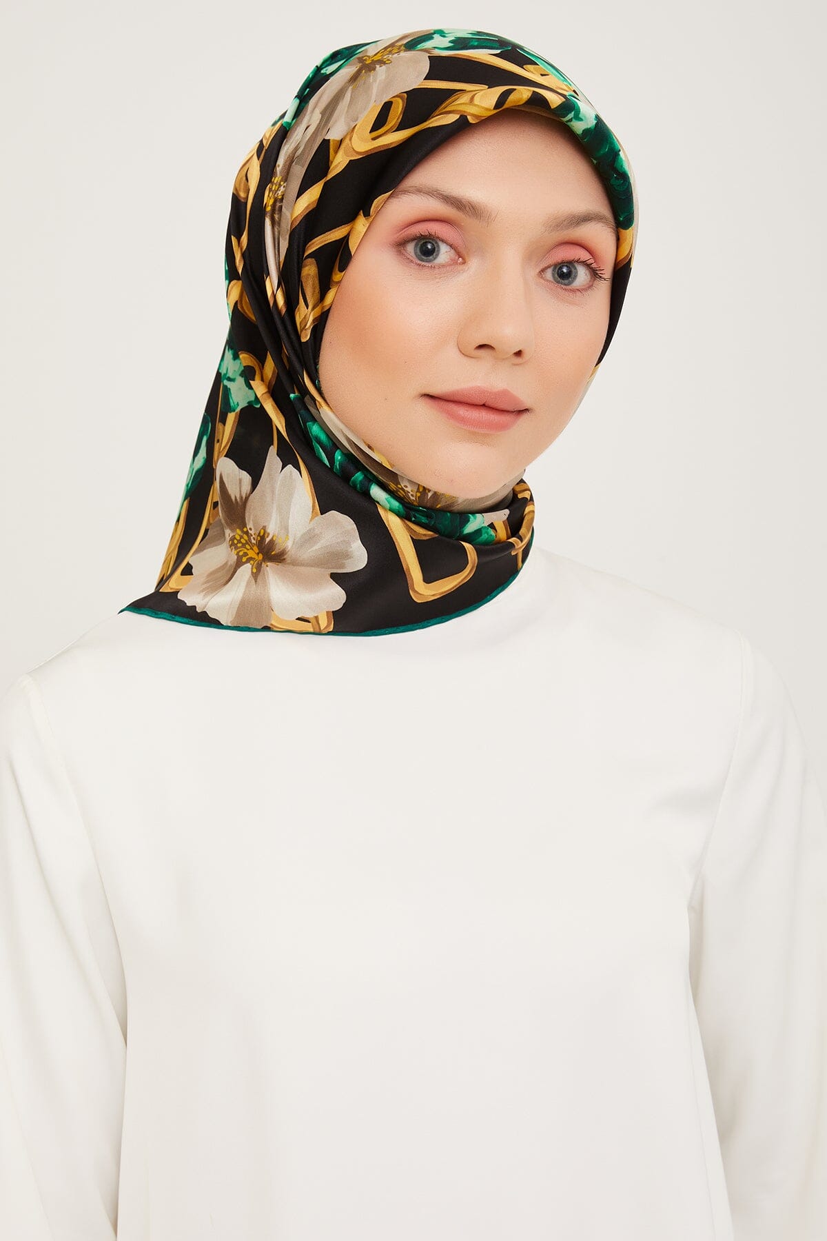 Armine Capella Floral Silk Scarf #38 Silk Hijabs,Armine Armine 