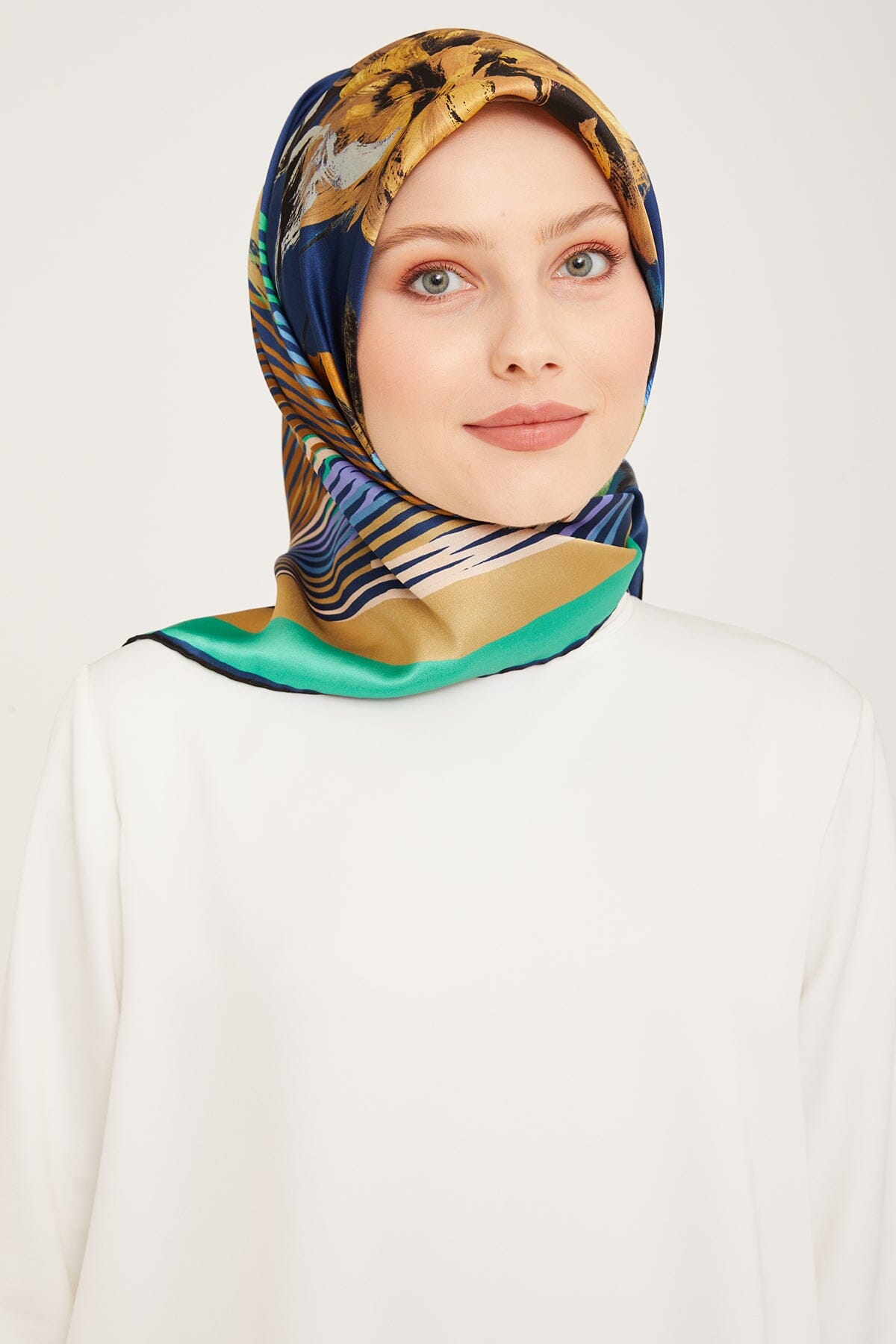 Armine Estelle Floral Silk Scarf #1 Silk Hijabs,Armine Armine 