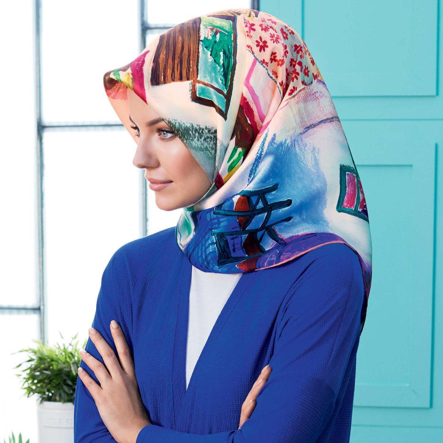 Armine Alia Stylish Silk Head Scarf – HijabPlanet - Main Image