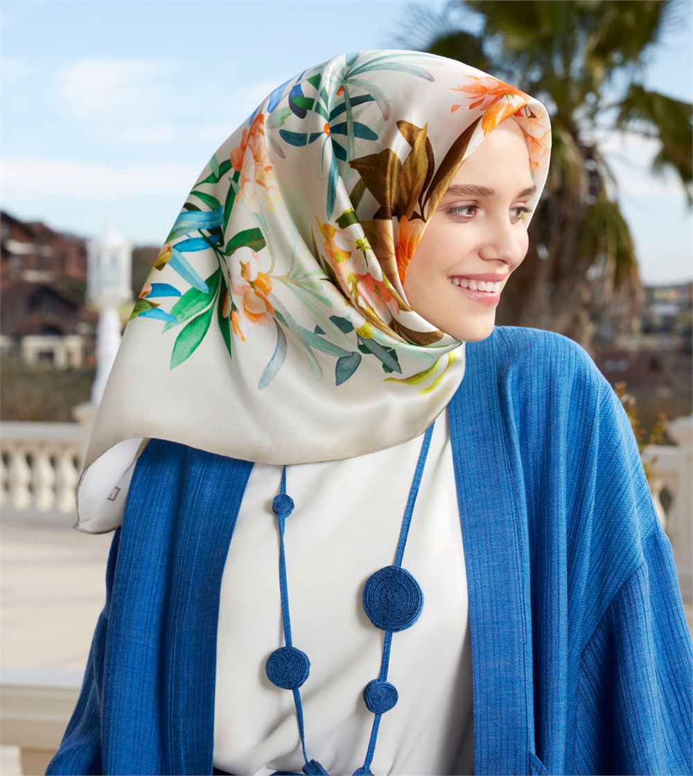 Armine Ayu Floral Silk Scarf #9 Silk Hijabs,Armine Armine 