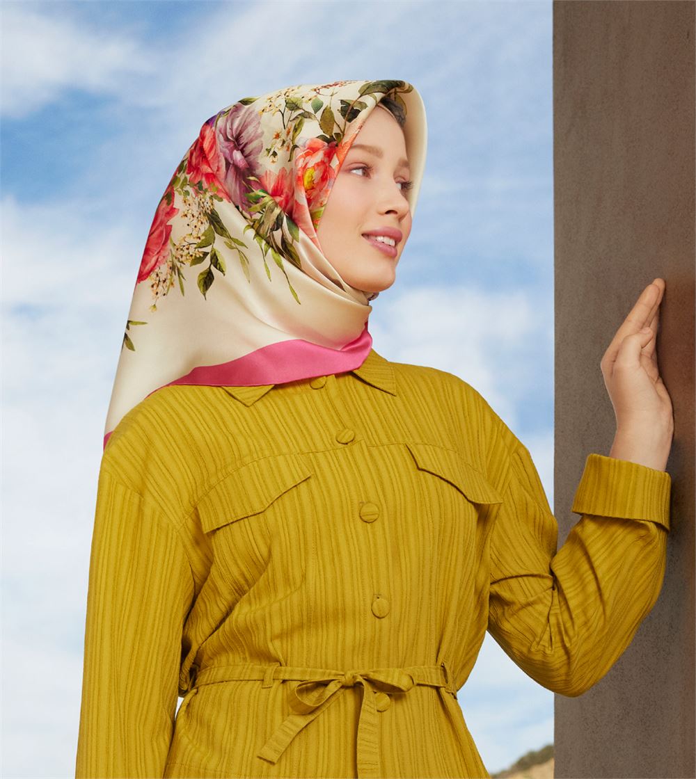Armine Delia Floral Silk Scarf #36 Silk Hijabs,Armine Armine 