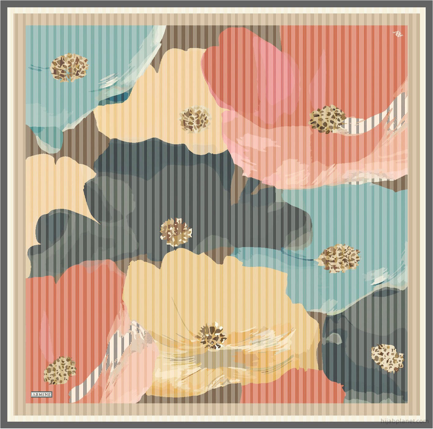 Armine Desiree Floral Silk Scarf #4 Silk Hijabs,Armine Armine 