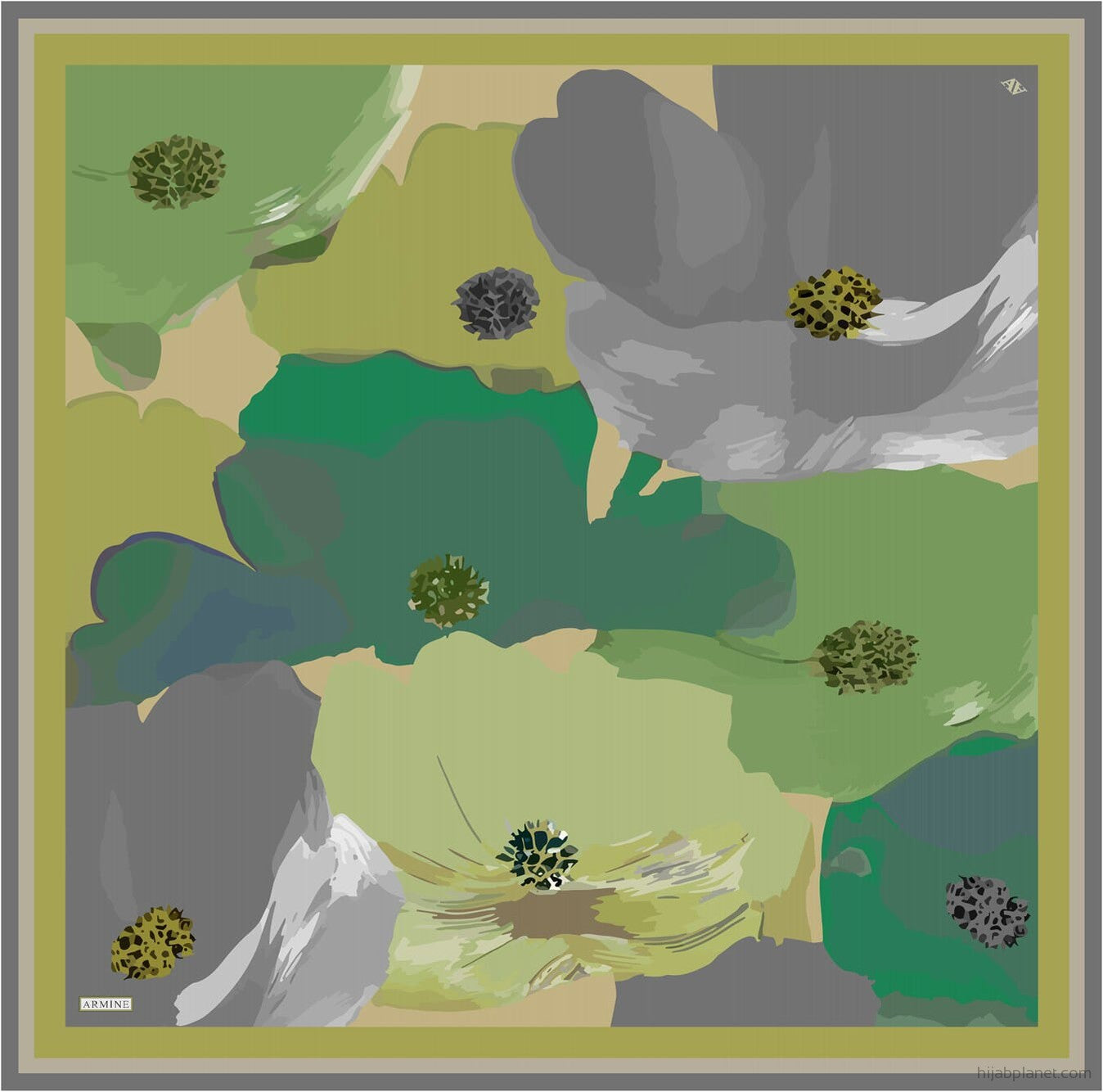 Armine Desiree Floral Silk Scarf #52 Silk Hijabs,Armine Armine 