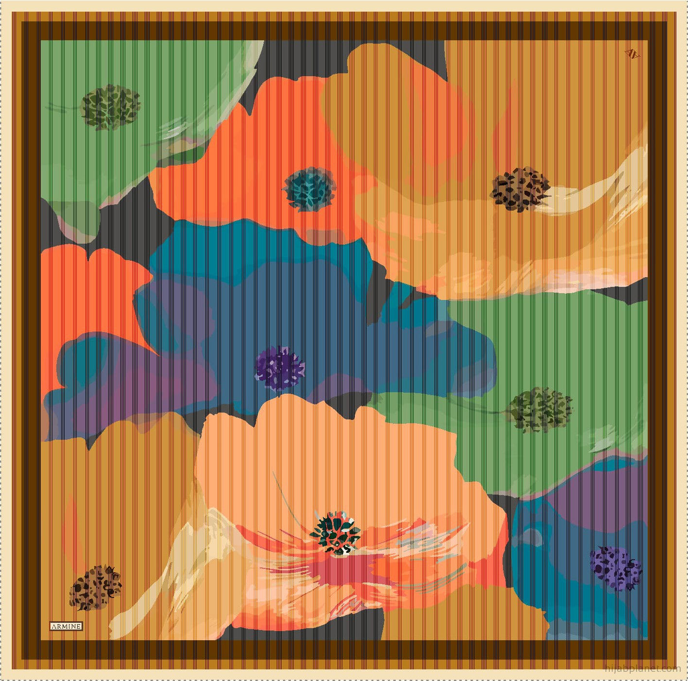 Armine Desiree Floral Silk Scarf #9 Silk Hijabs,Armine Armine 