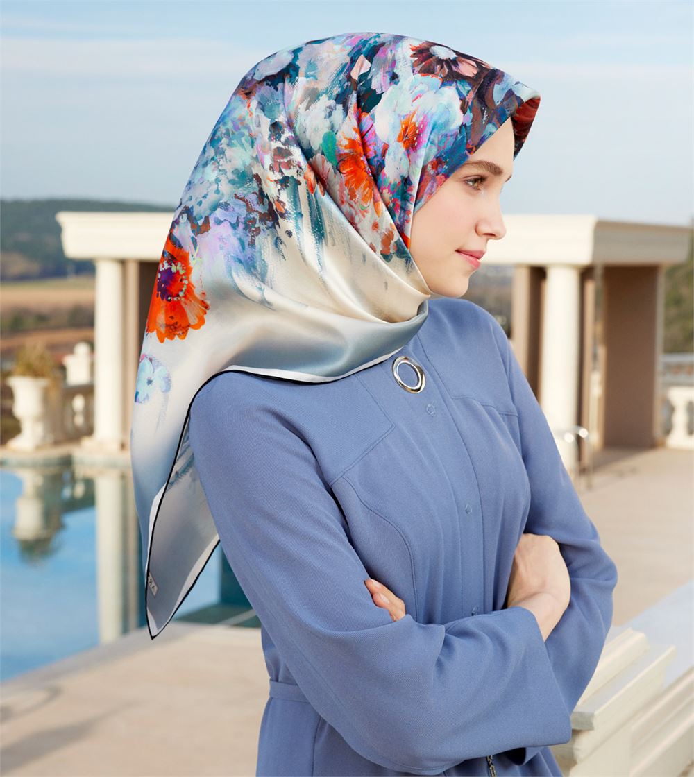 Armine Estella Floral Silk Scarf #54 Silk Hijabs,Armine Armine 