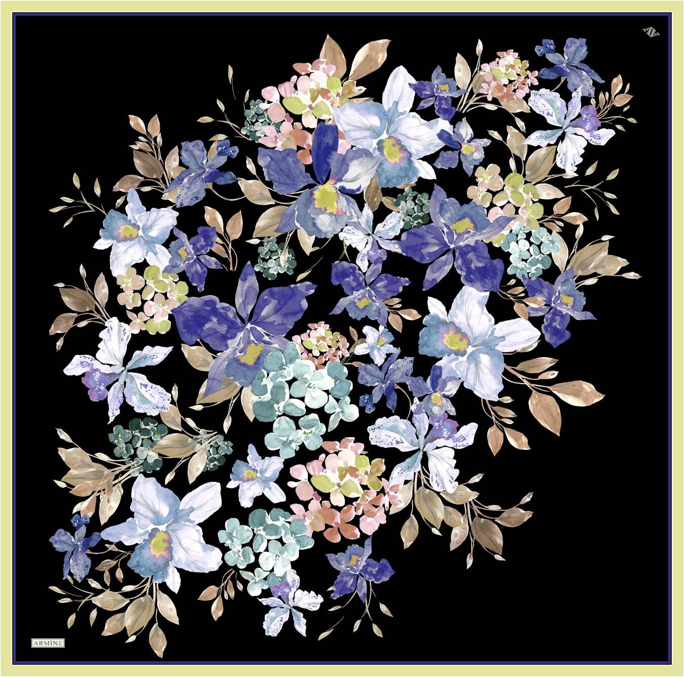 Armine Fior Floral Silk Scarf 