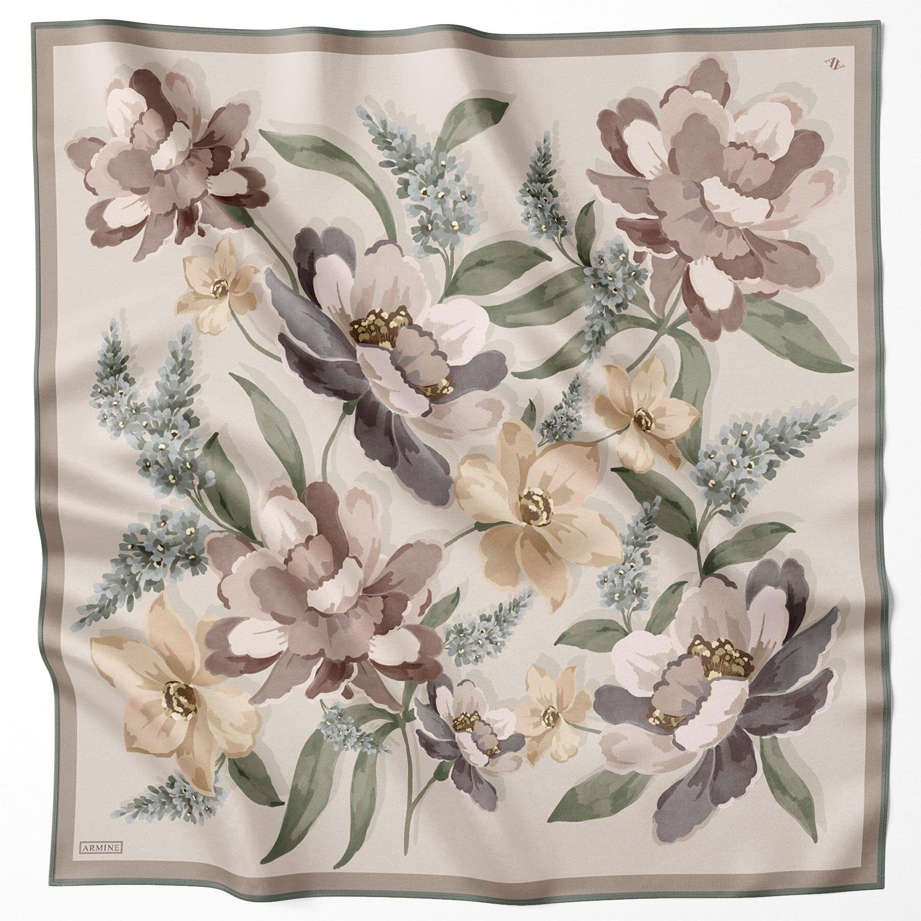 Armine Florentina Floral Silk Scarf #4 Silk Hijabs,Armine Armine 