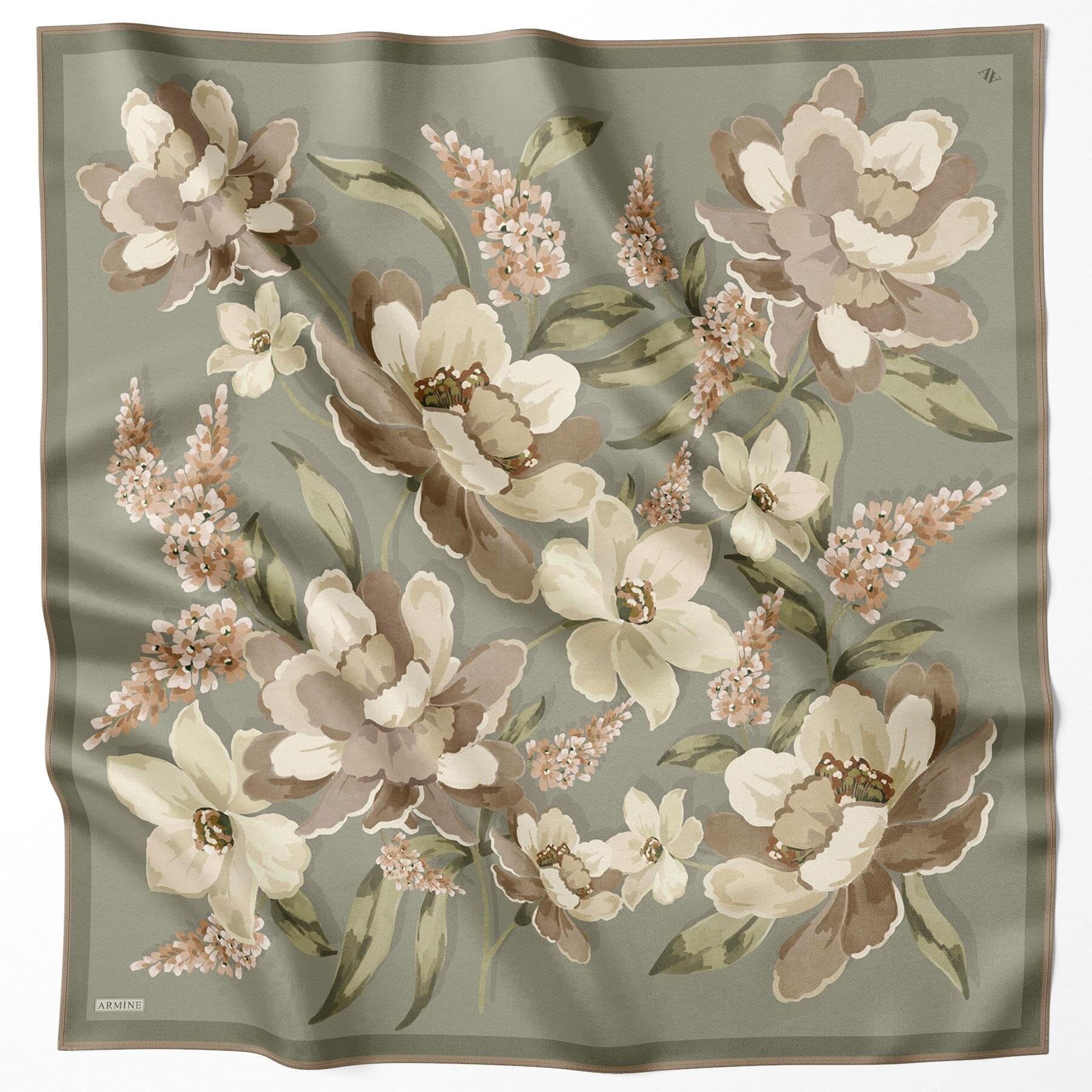 Armine Florentina Floral Silk Scarf #81 Silk Hijabs,Armine Armine 