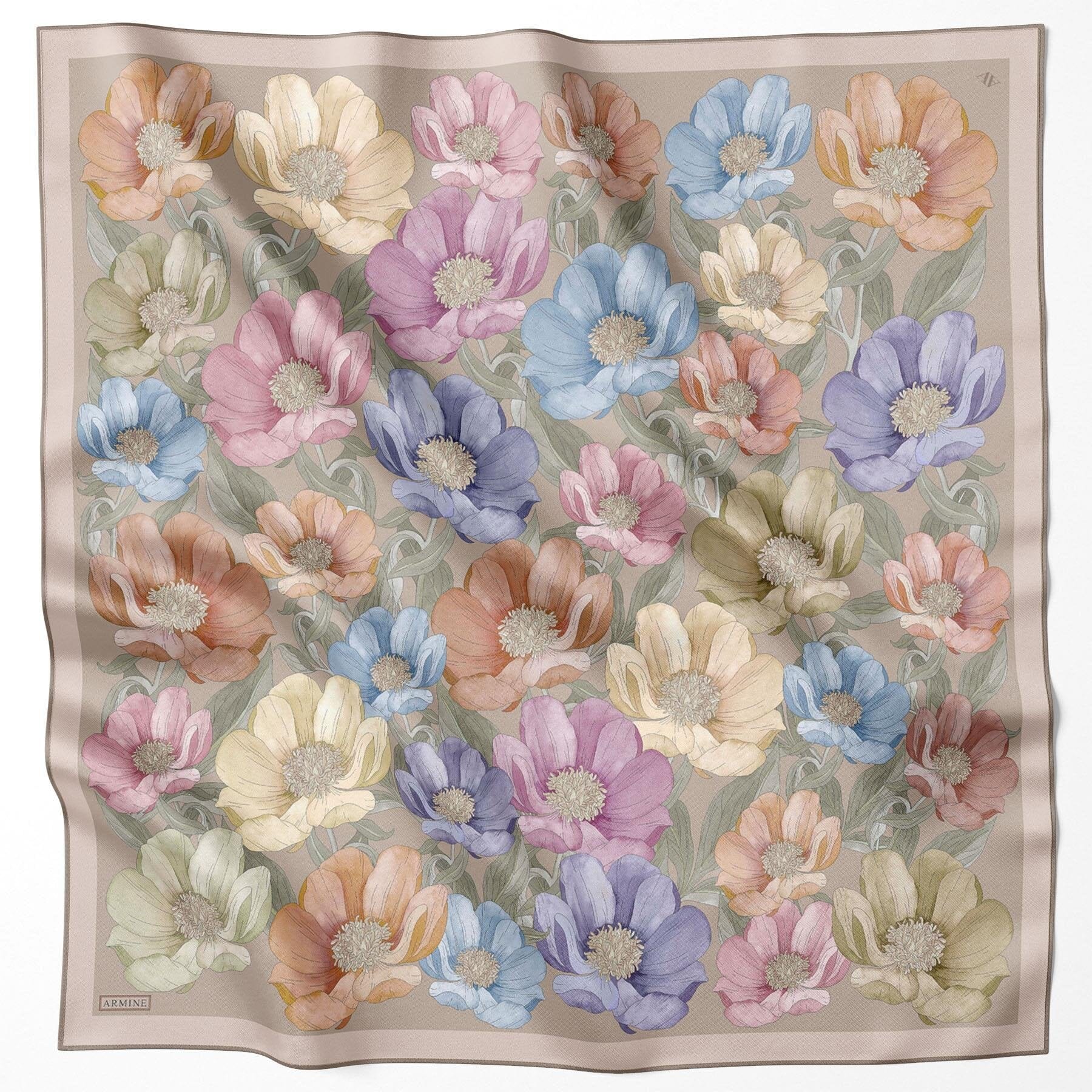 Armine Florenza Turkish Silk Scarf #7 Silk Hijabs,Armine Armine 