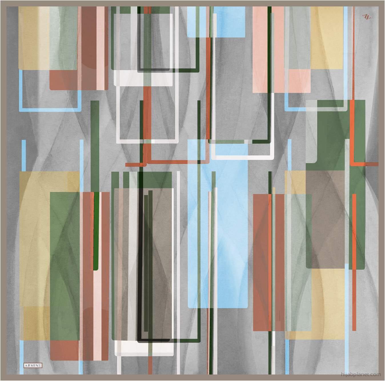 Armine Gemini Abstract Silk Scarf #5 Silk Hijabs,Armine Armine 