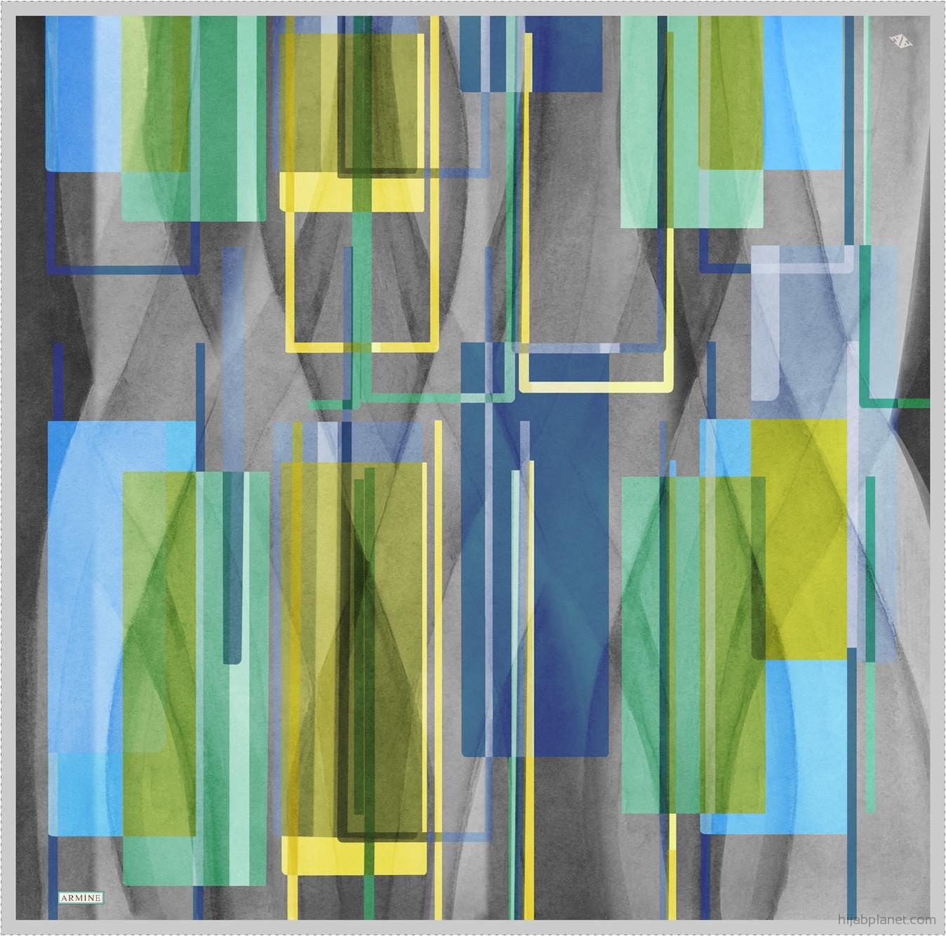 Armine Gemini Abstract Silk Scarf #53 Silk Hijabs,Armine Armine 