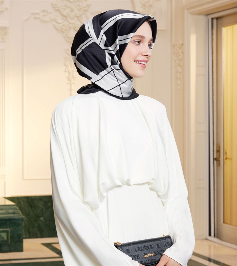 Armine Geometric Square Silk Scarf #3 Silk Hijabs,Armine Armine 
