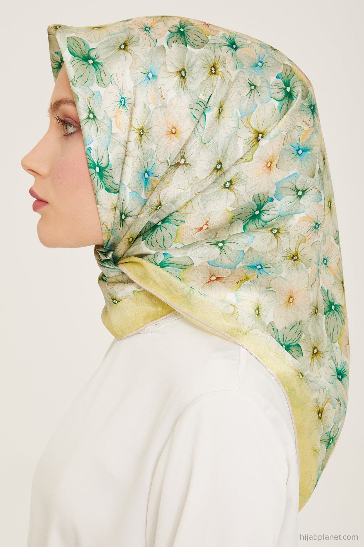 Armine Hydrangea Print Silk Scarf #2 Silk Hijabs,Armine Armine 