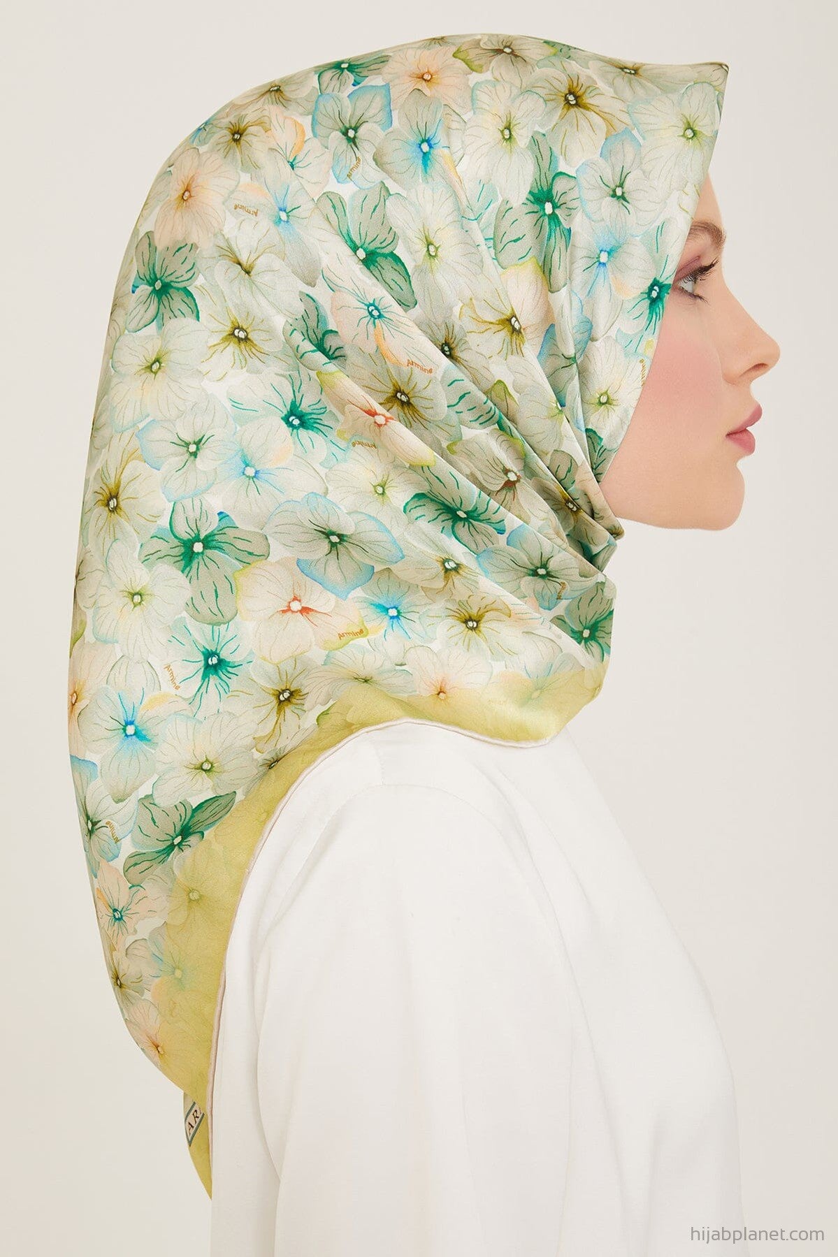 Armine Hydrangea Print Silk Scarf #2 Silk Hijabs,Armine Armine 