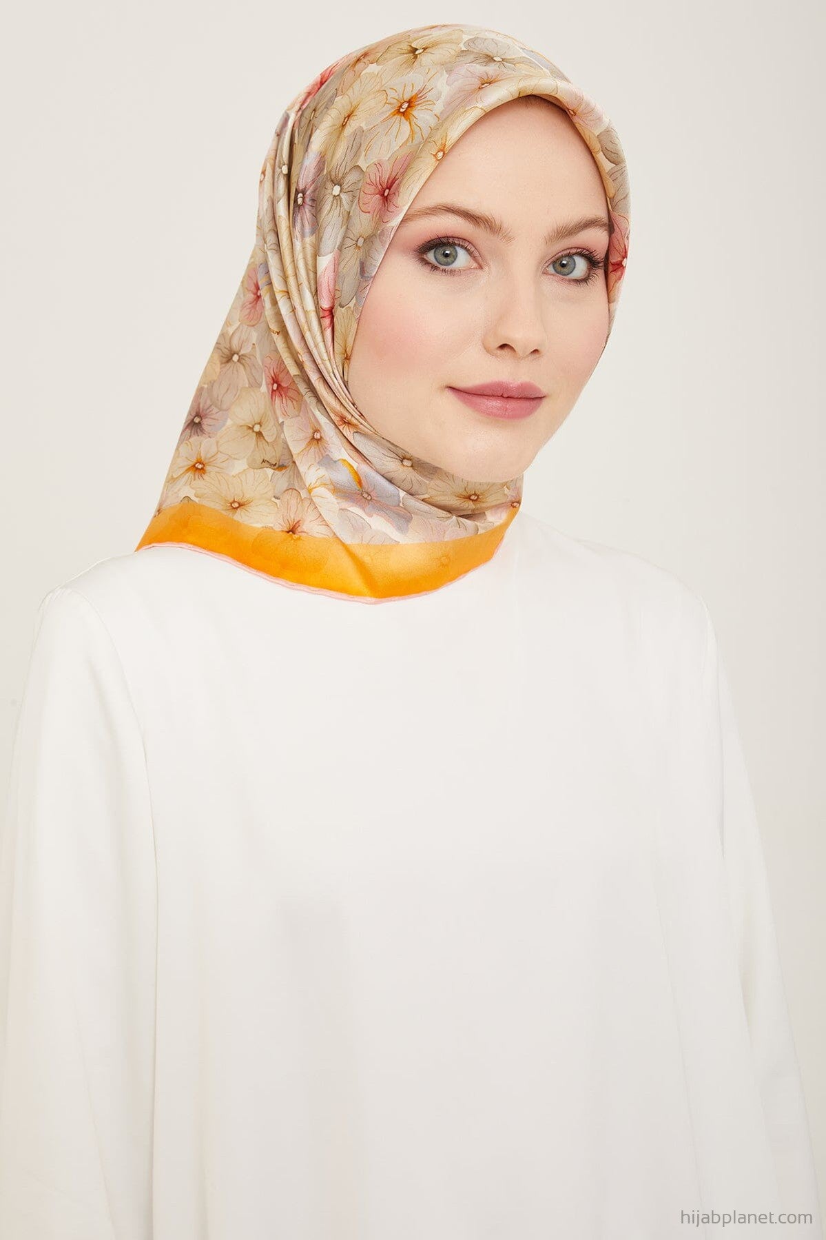 Armine Hydrangea Print Silk Scarf #22 Silk Hijabs,Armine Armine 