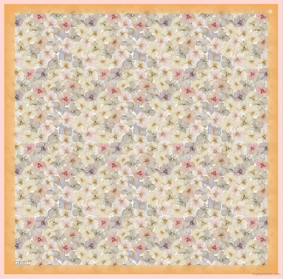 Armine Hydrangea Print Silk Scarf #22 Silk Hijabs,Armine Armine 
