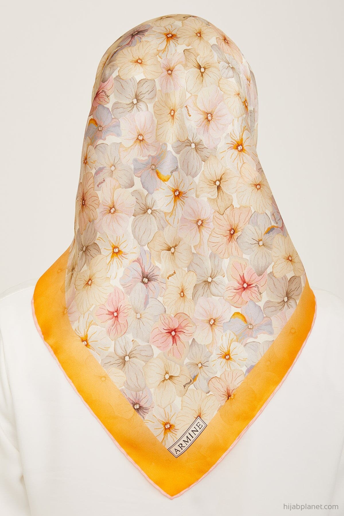 Armine Hydrangea Print Silk Scarf #22 Silk Hijabs,Armine Armine 