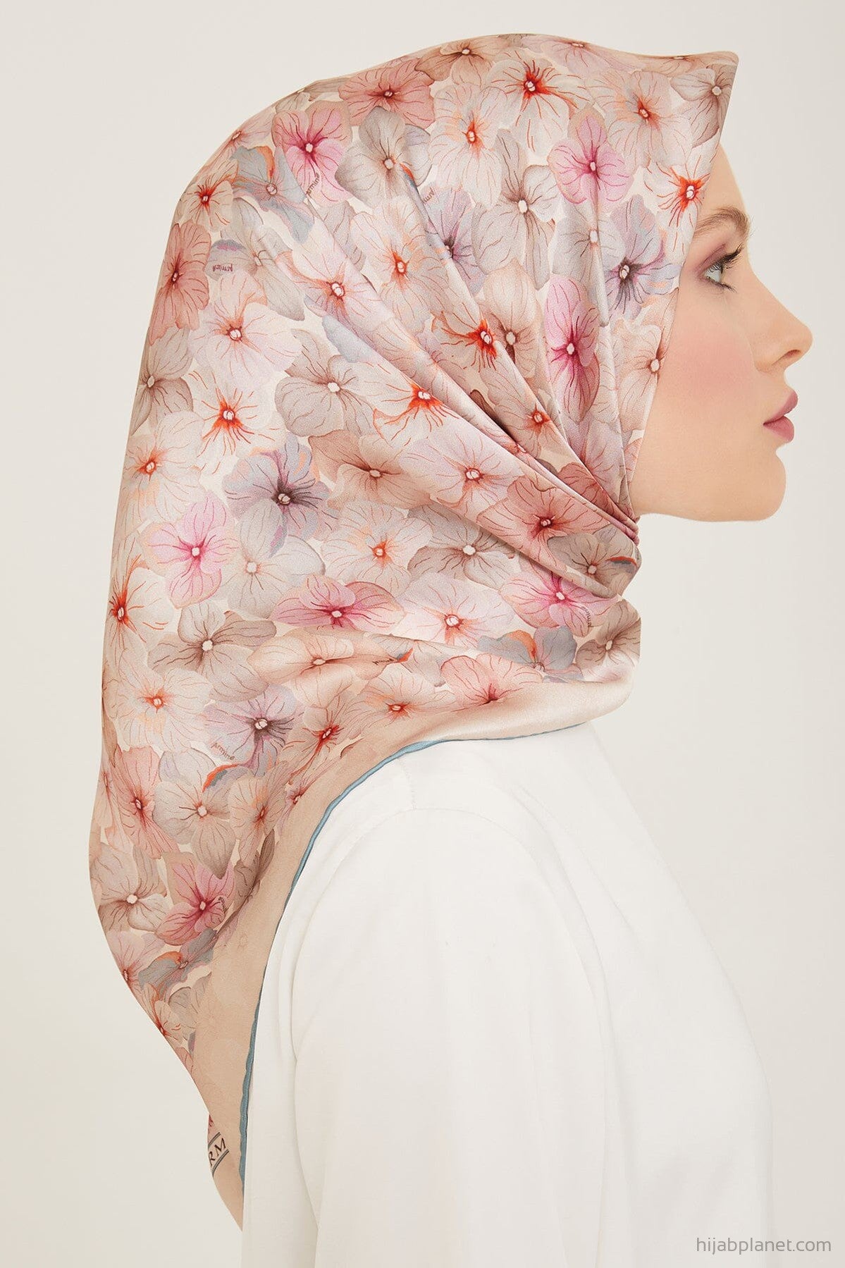 Armine Hydrangea Print Silk Scarf #25 Silk Hijabs,Armine Armine 