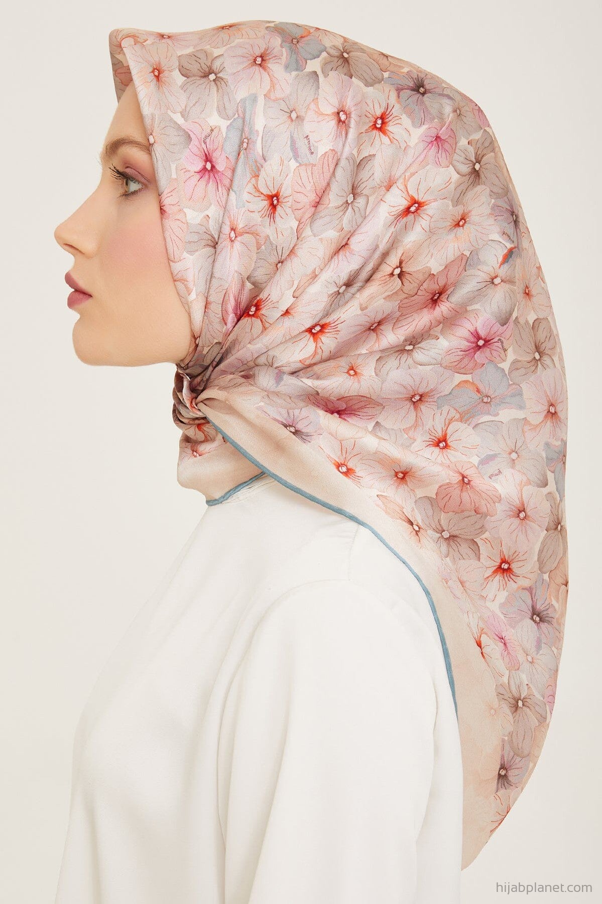 Armine Hydrangea Print Silk Scarf #25 Silk Hijabs,Armine Armine 