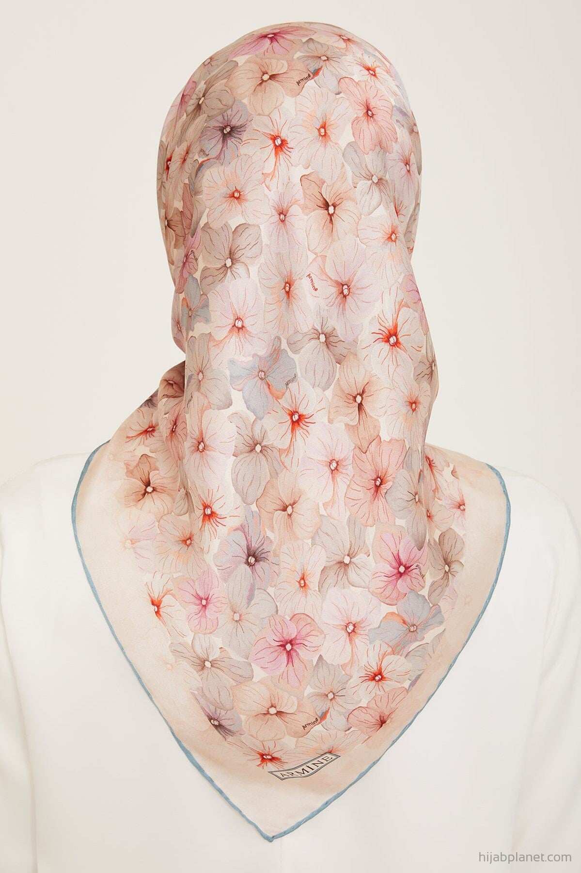 Armine Hydrangea Print Silk Scarf #25 Silk Hijabs,Armine Armine 