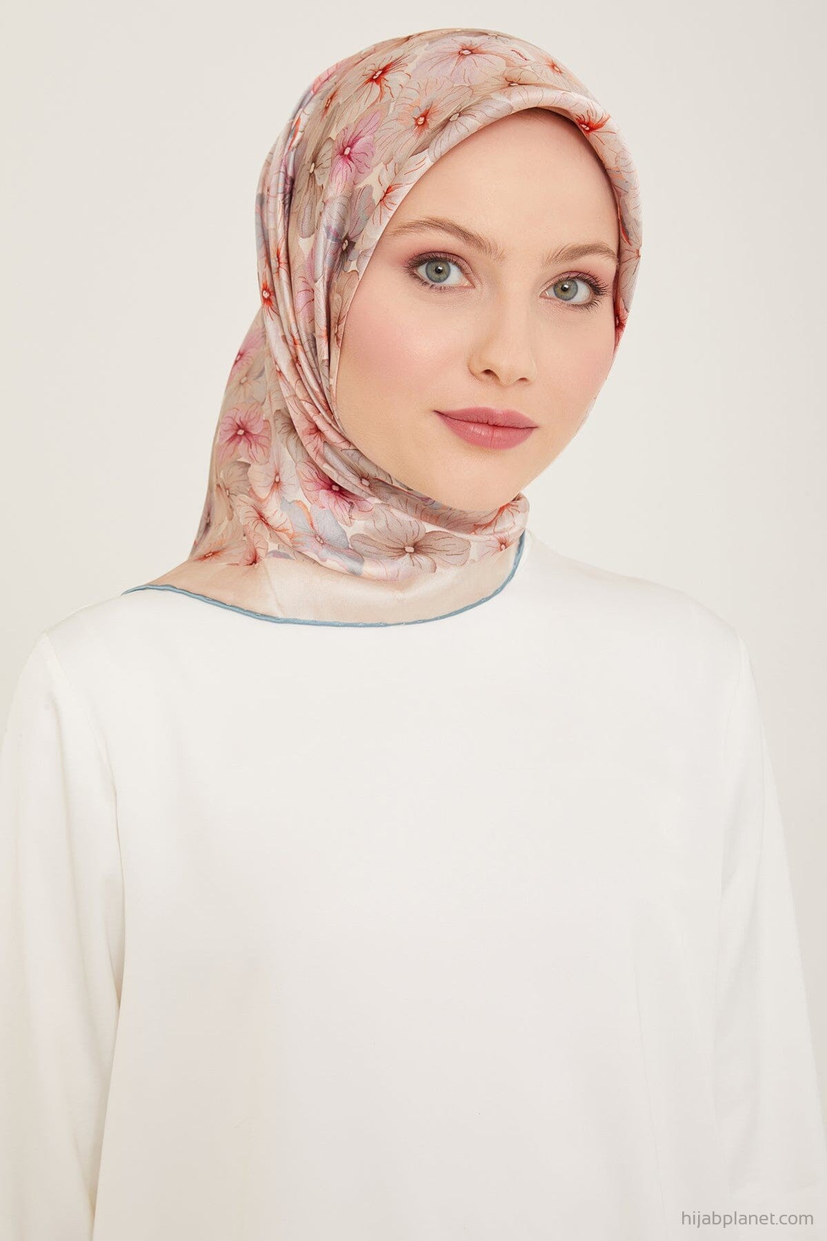 Armine Hydrangea Print Silk Scarf #25 Silk Hijabs,Armine Armine 