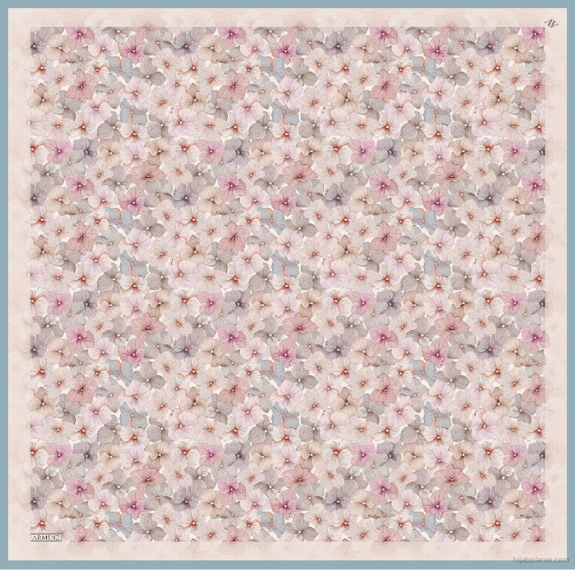 Armine Hydrangea Print Silk Scarf #25 Silk Hijabs,Armine Armine 