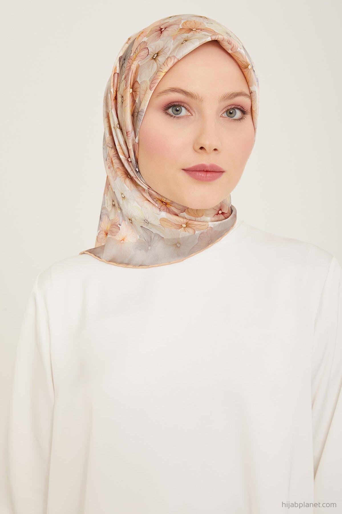 Armine Hydrangea Print Silk Scarf #33 Silk Hijabs,Armine Armine 