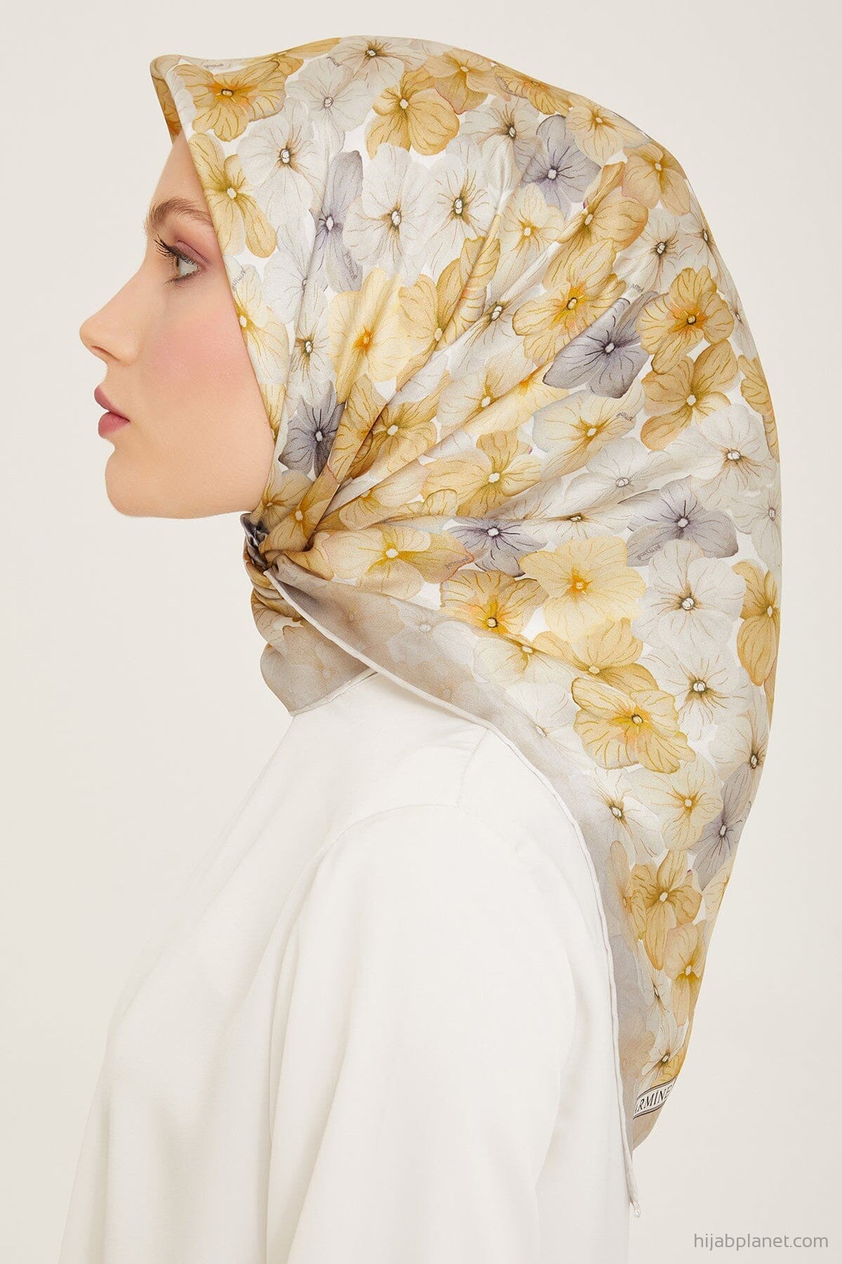 Armine Hydrangea Print Silk Scarf #34 Silk Hijabs,Armine Armine 