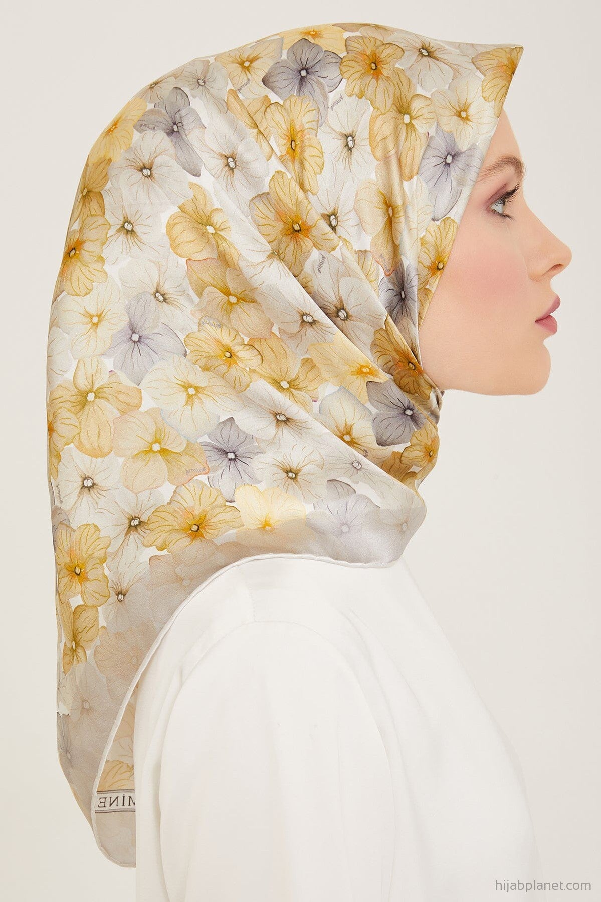 Armine Hydrangea Print Silk Scarf #34 Silk Hijabs,Armine Armine 