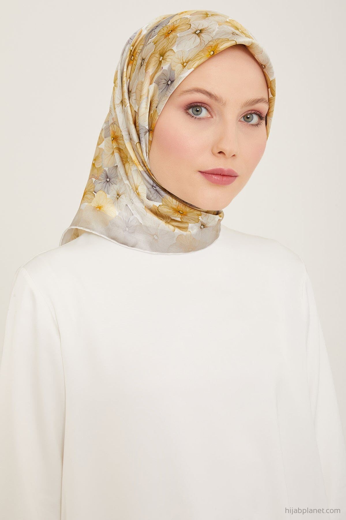 Armine Hydrangea Print Silk Scarf #34 Silk Hijabs,Armine Armine 