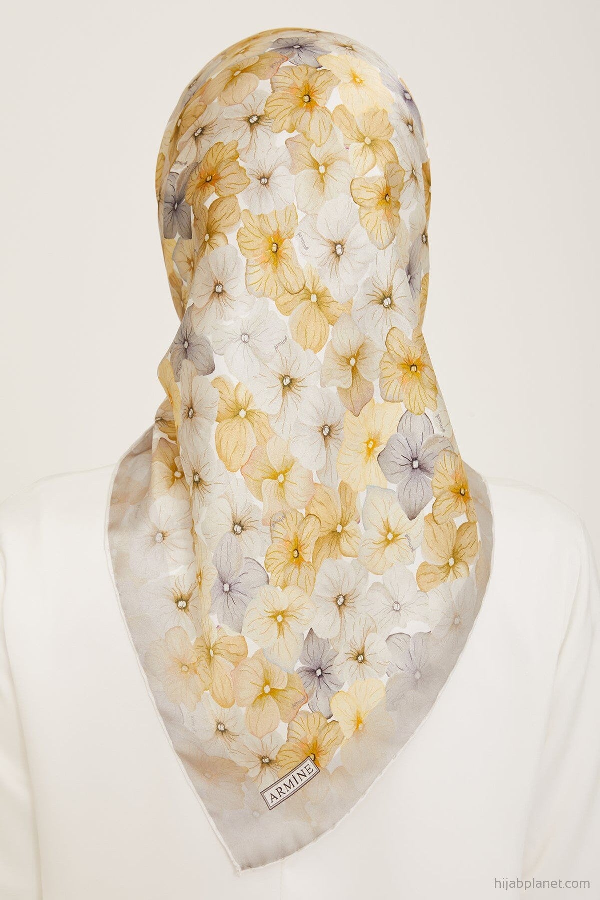 Armine Hydrangea Print Silk Scarf #34 Silk Hijabs,Armine Armine 