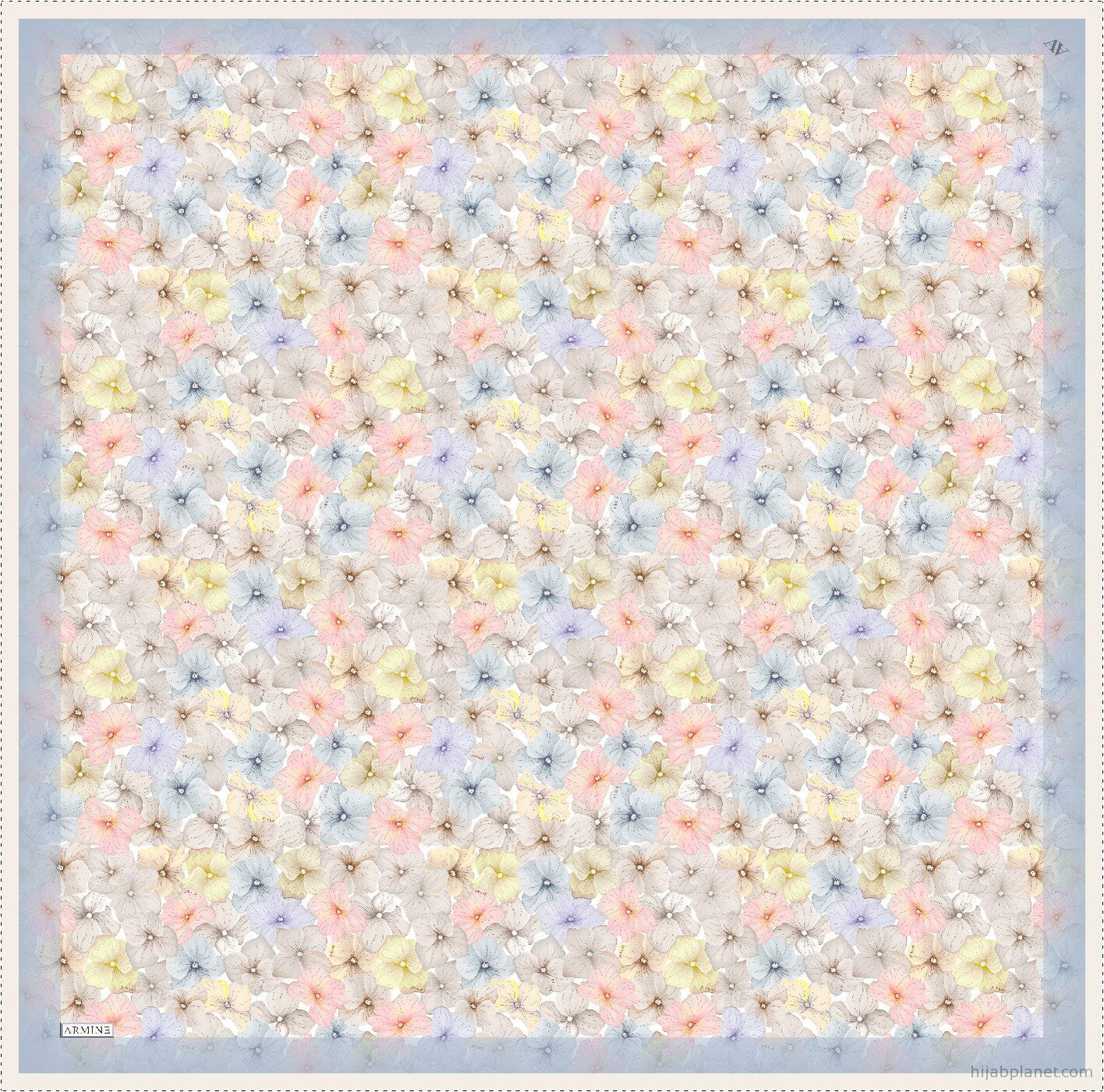 Armine Hydrangea Print Silk Scarf #36 Silk Hijabs,Armine Armine 