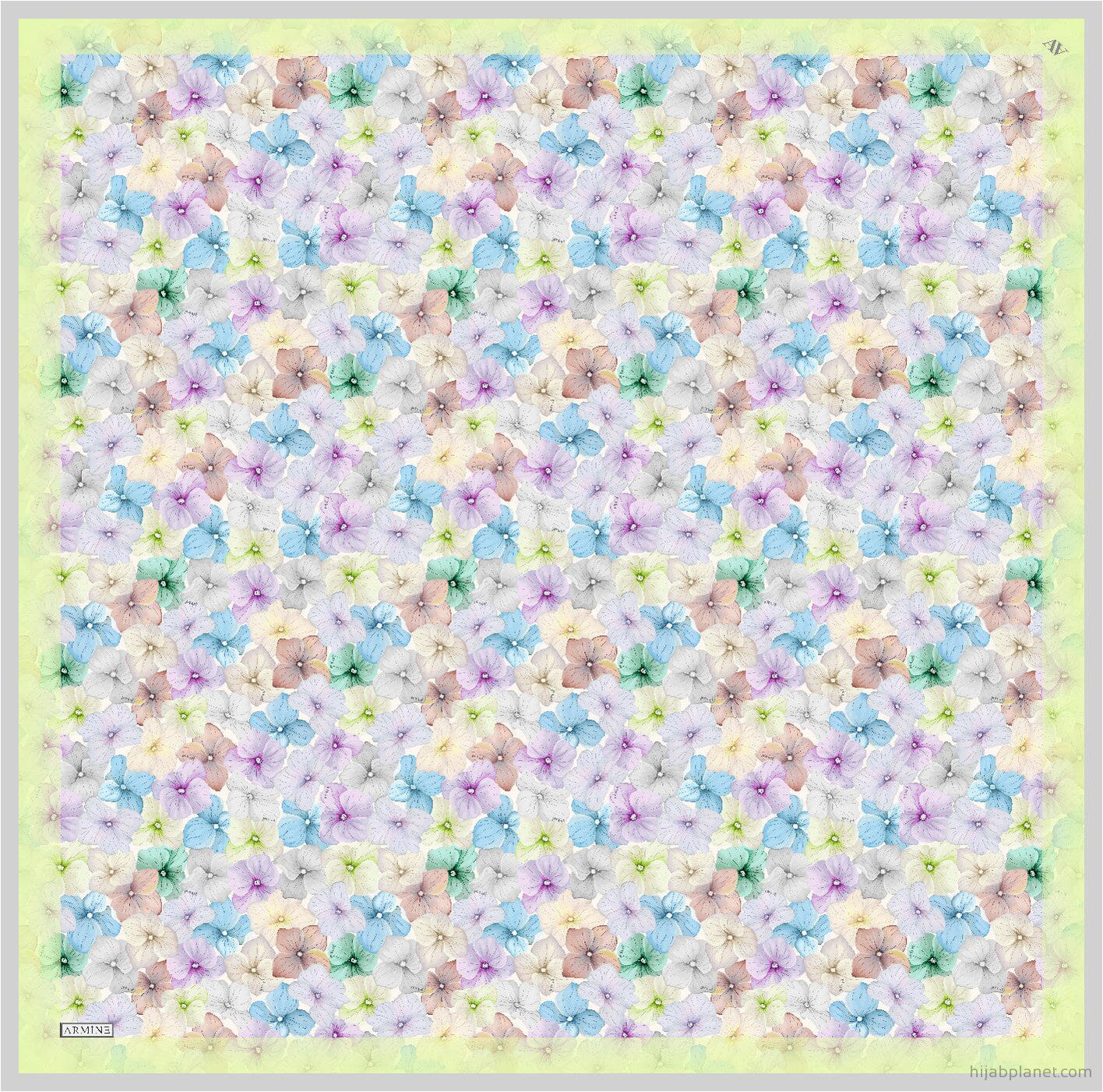 Armine Hydrangea Print Silk Scarf #82 Silk Hijabs,Armine Armine 