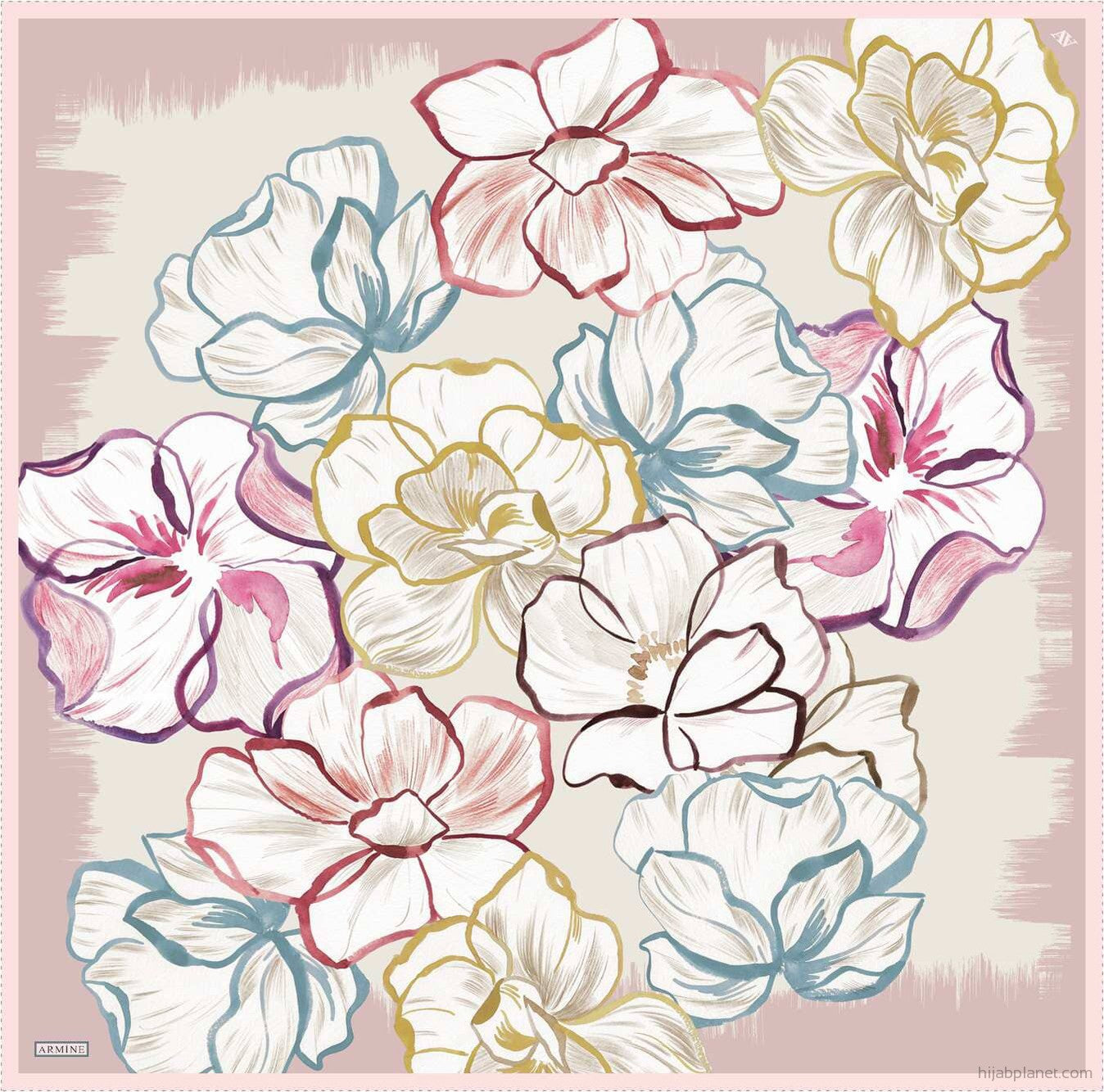 Armine Marley Floral Silk Scarf #8 Silk Hijabs,Armine Armine 