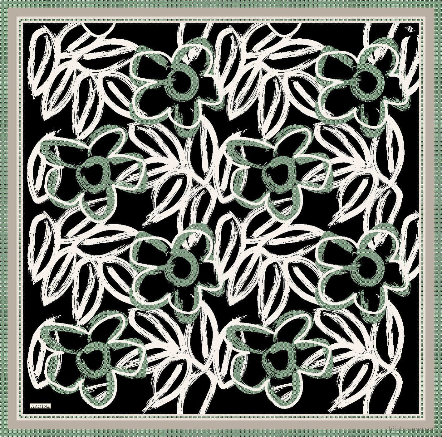 Armine Mira Floral Silk Scarf #6 Silk Hijabs,Armine Armine 