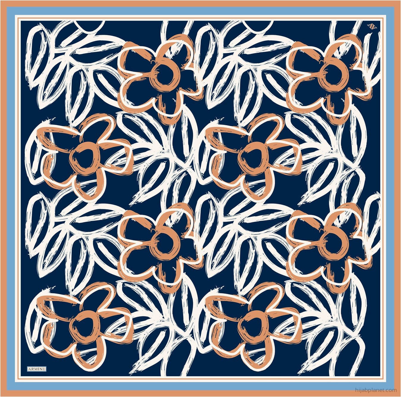 Armine Mira Floral Silk Scarf #83 Silk Hijabs,Armine Armine 