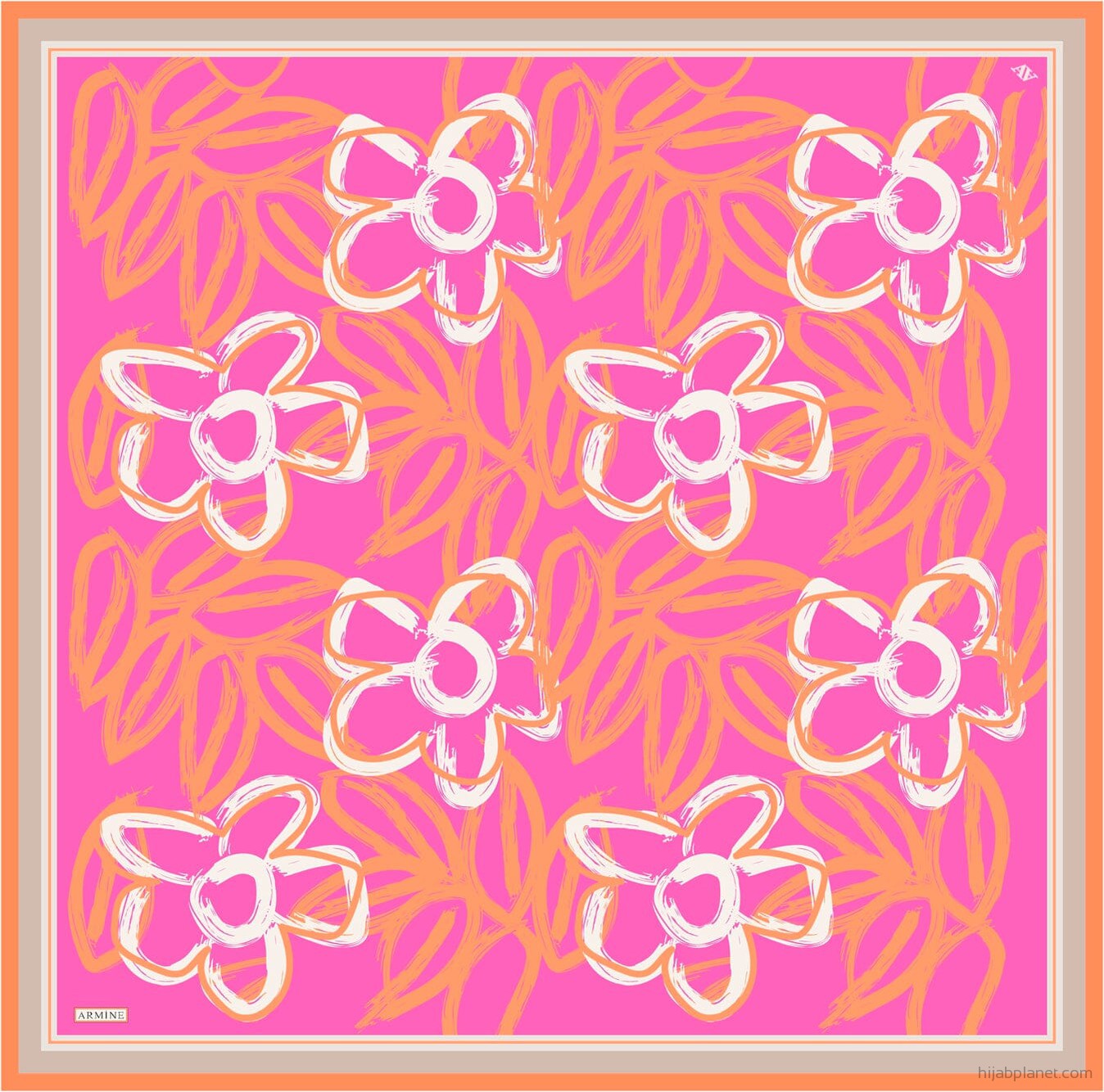 Armine Mira Floral Silk Scarf #85 Silk Hijabs,Armine Armine 