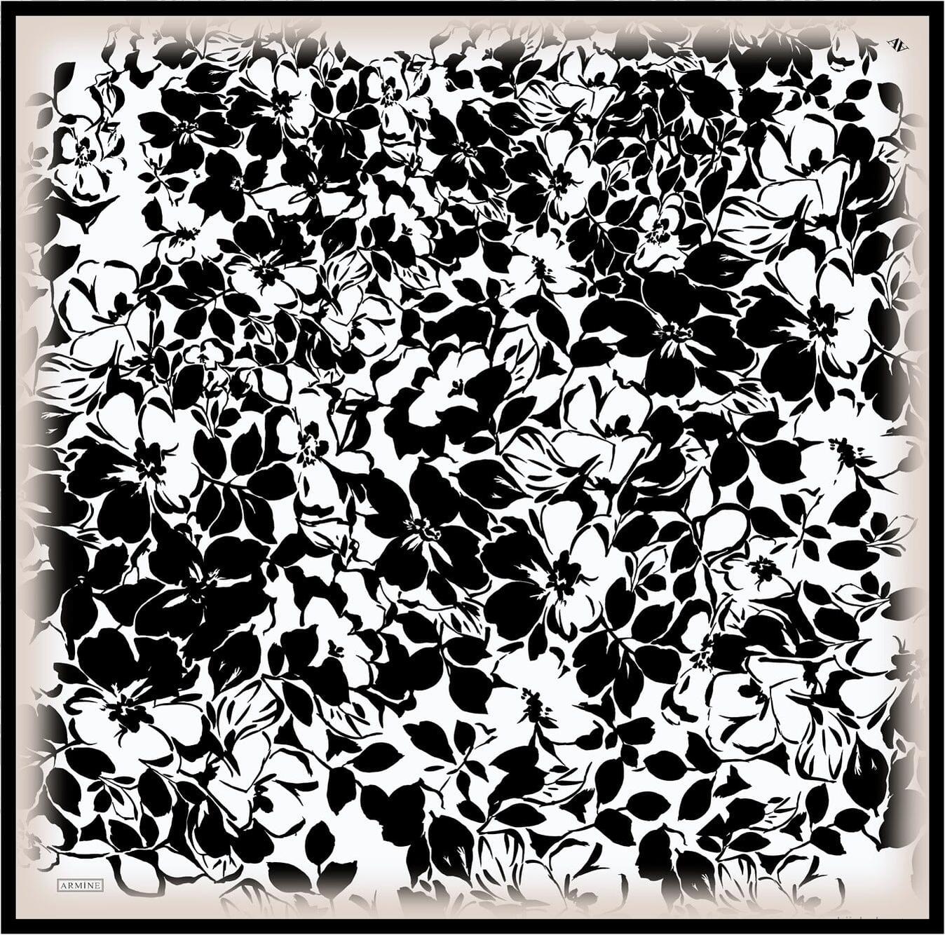 Armine Noir Floral Silk Scarf Silk Hijabs,Armine Armine 