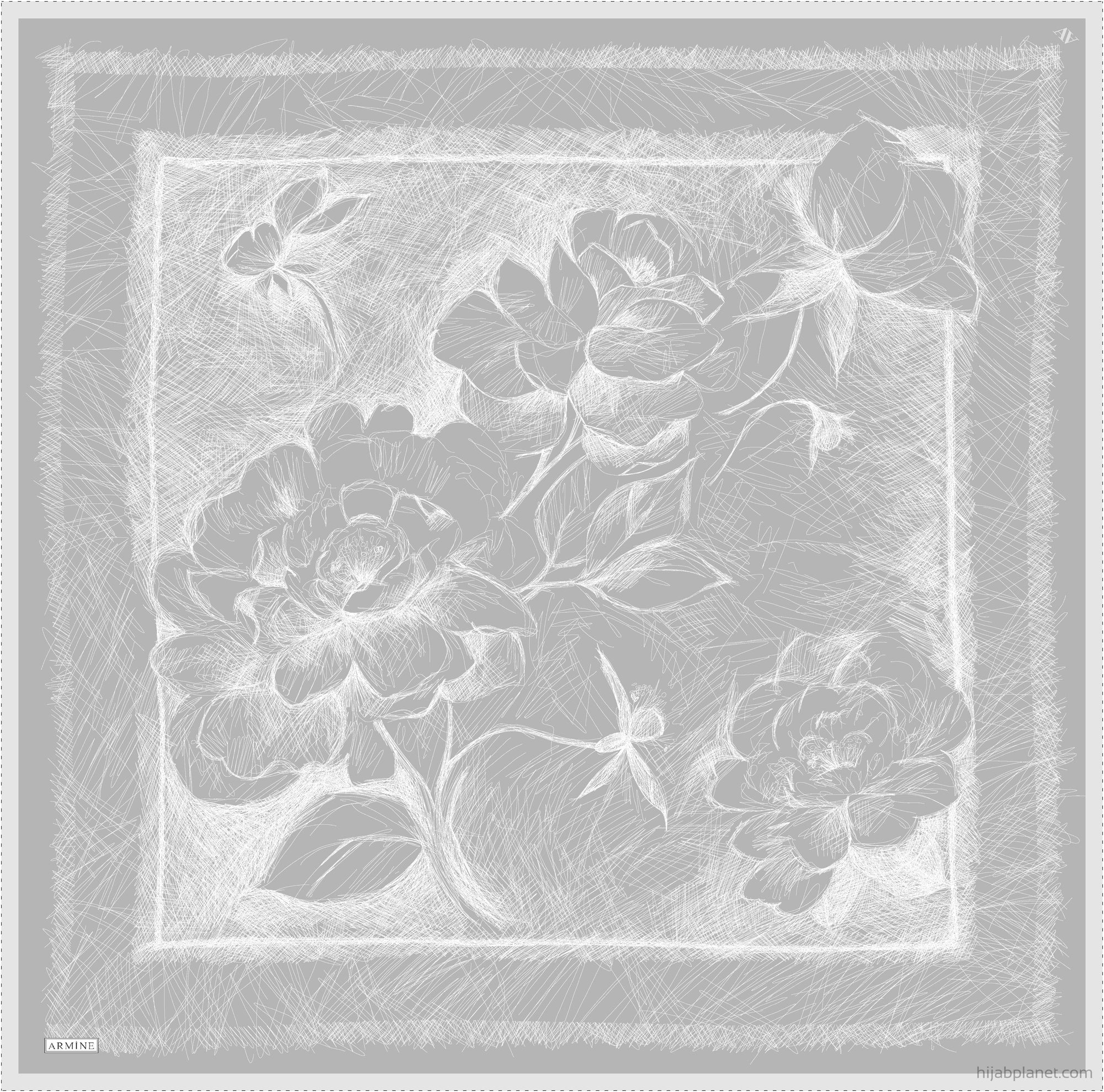 Armine Peony Silk Scarf #53 Silk Hijabs,Armine Armine 