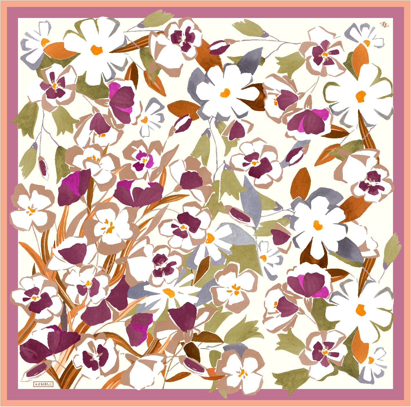 Armine Savannah Floral Silk Scarf #52 Silk Hijabs,Armine Armine 