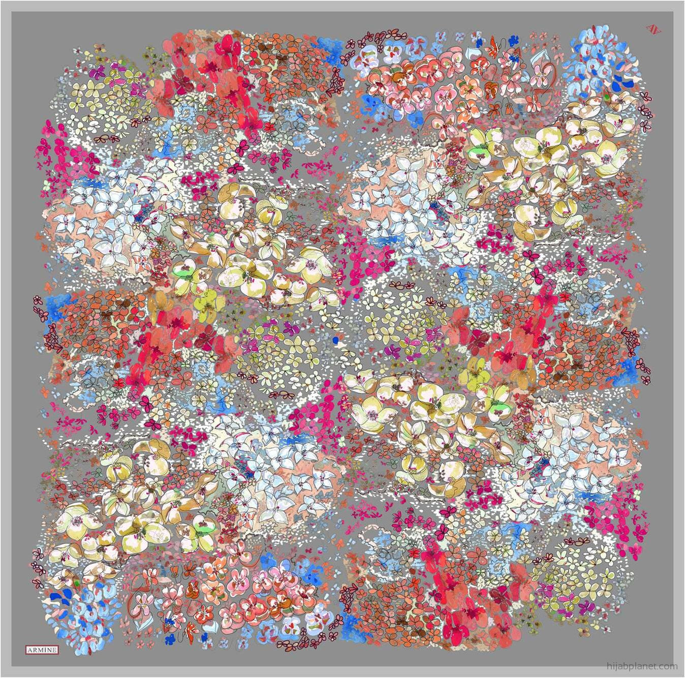 Armine Spring Tide Floral Silk Scarf #54 Silk Hijabs,Armine Armine 