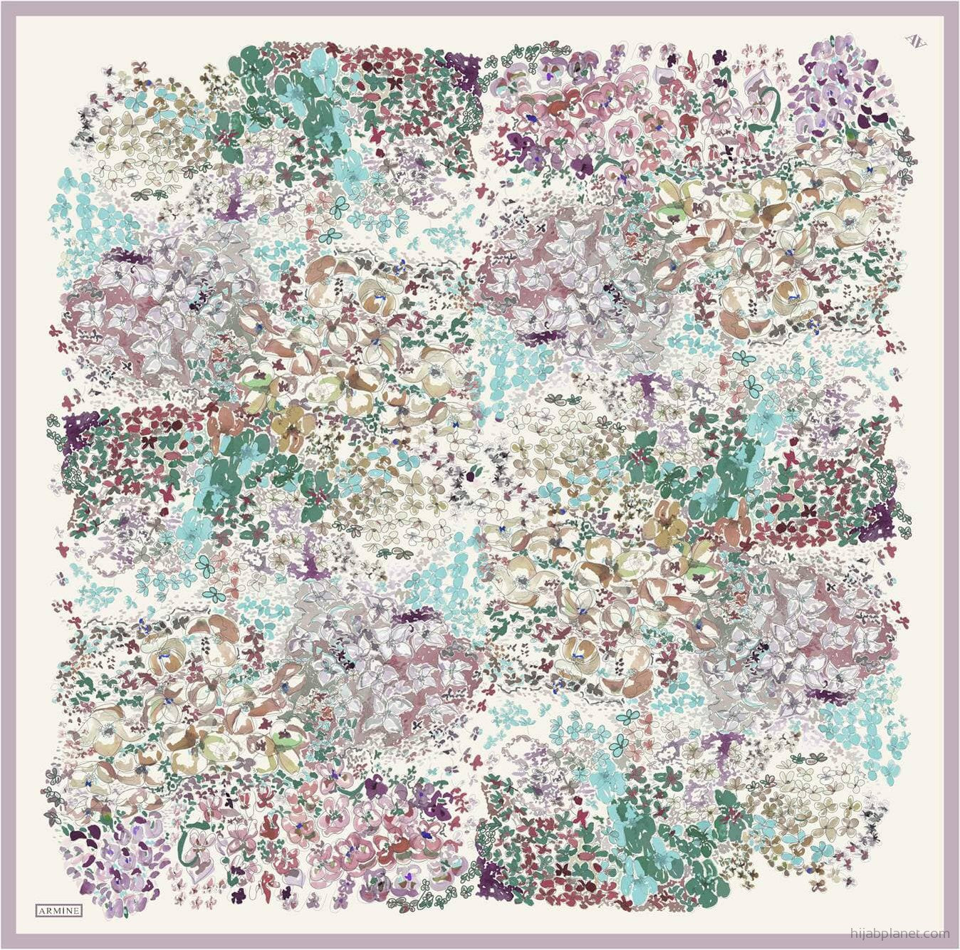 Armine Spring Tide Floral Silk Scarf #82 Silk Hijabs,Armine Armine 