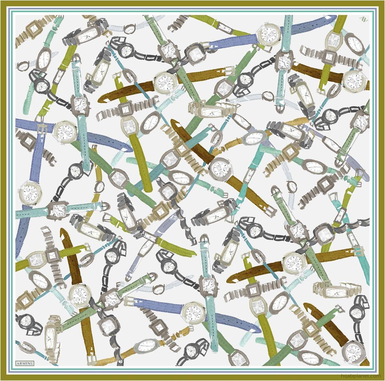 Armine Timepiece Classic Silk Scarf #1 Silk Hijabs,Armine Armine 