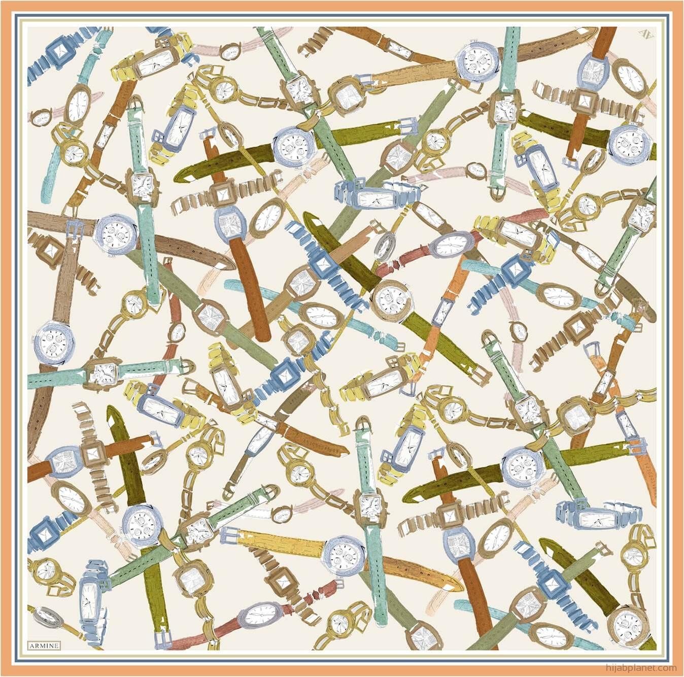 Armine Timepiece Classic Silk Scarf #31 Silk Hijabs,Armine Armine 