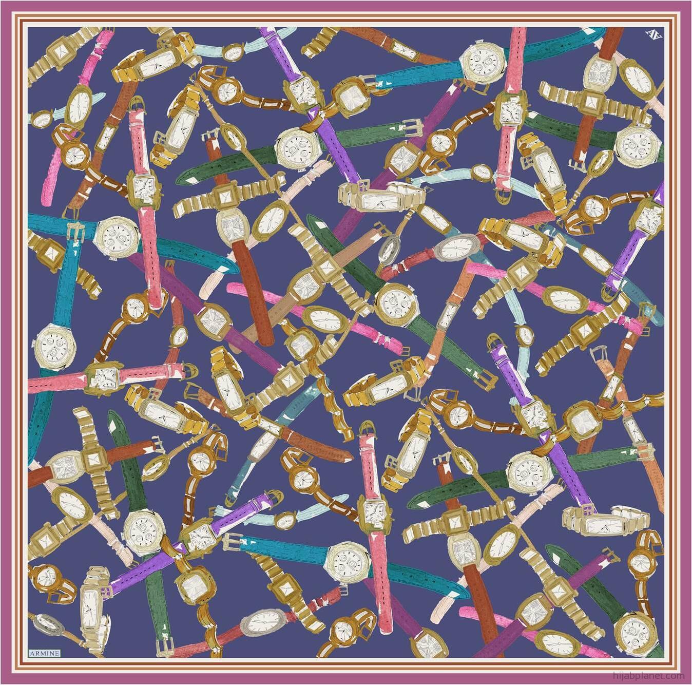 Armine Timepiece Classic Silk Scarf #5 Silk Hijabs,Armine Armine 