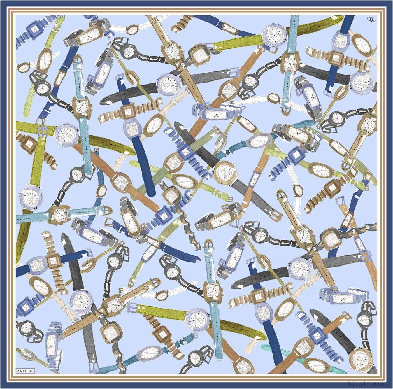 Armine Timepiece Classic Silk Scarf #81 Silk Hijabs,Armine Armine 