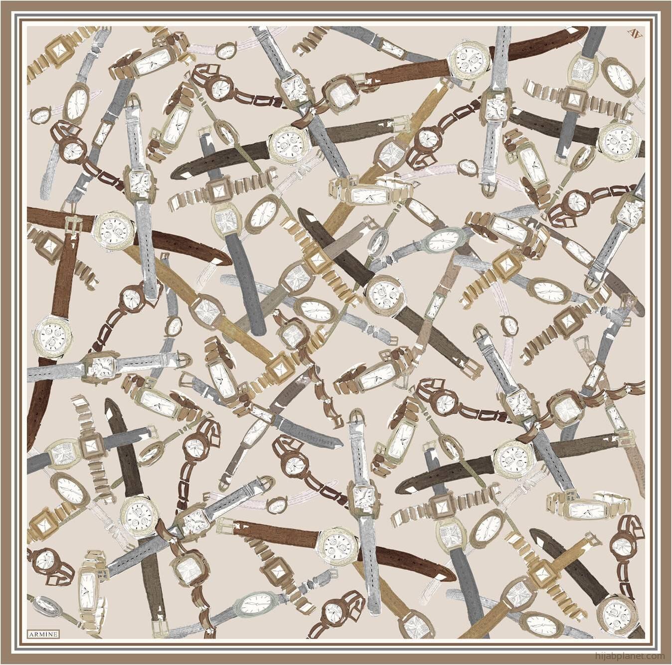 Armine Timepiece Classic Silk Scarf #84 Silk Hijabs,Armine Armine 