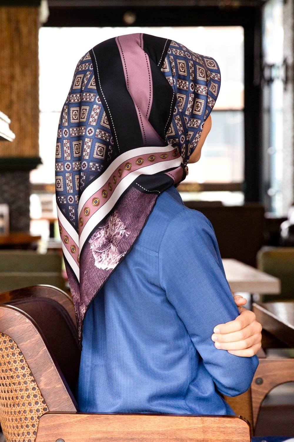 Vissona Venn Turkish Silk Scarf No. 9 - Beautiful Hijab Styles
